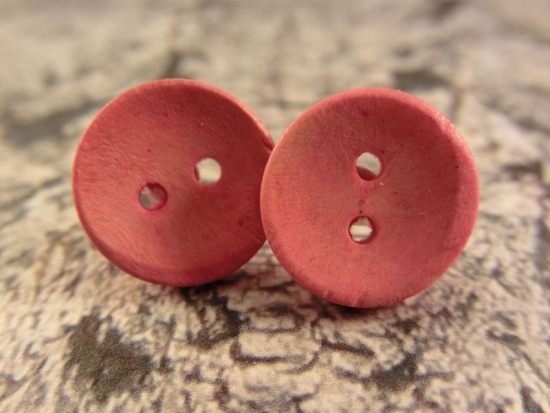 Rustikale Natur Holz Knopf Ohrstecker Button Roh